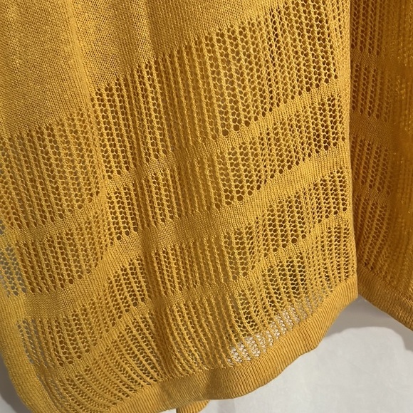 Rachel Zoe Yellow Linen Slouchy‎ Coastal Grandma Lagenlook Tunic Sweater Medium - Picture 3 of 9